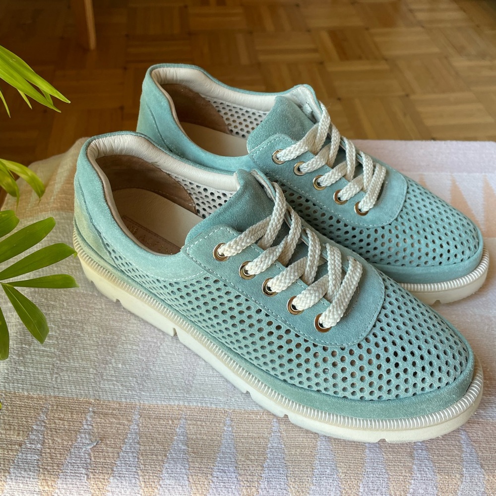Alpino perforated suede/ leather sneakers